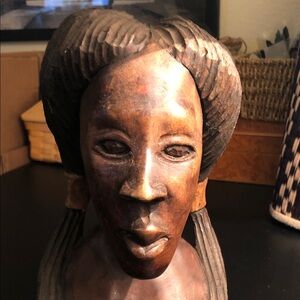 Handcrafted Wooden Bust Sculpture